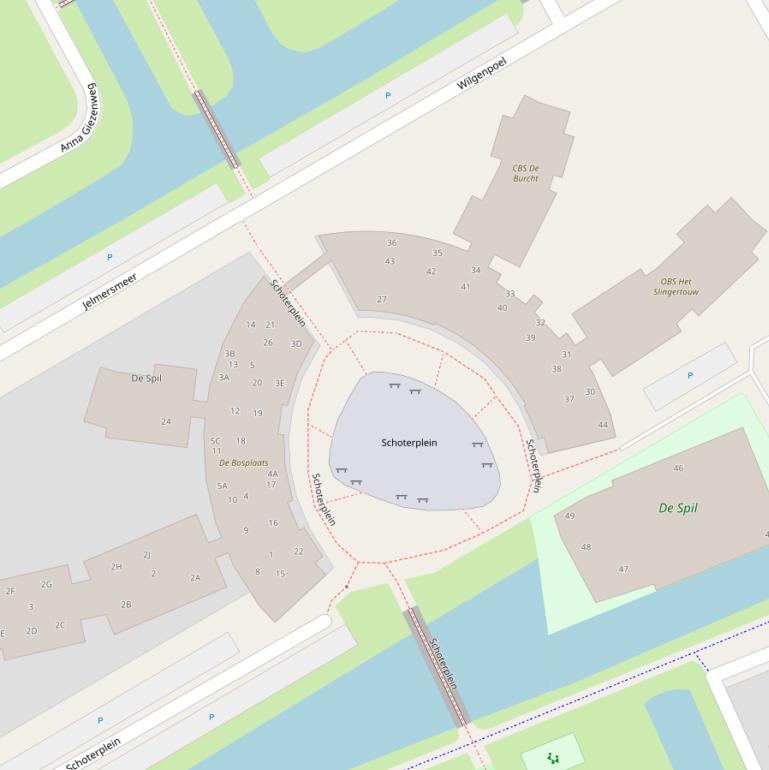 Kaart van het Schoterplein.