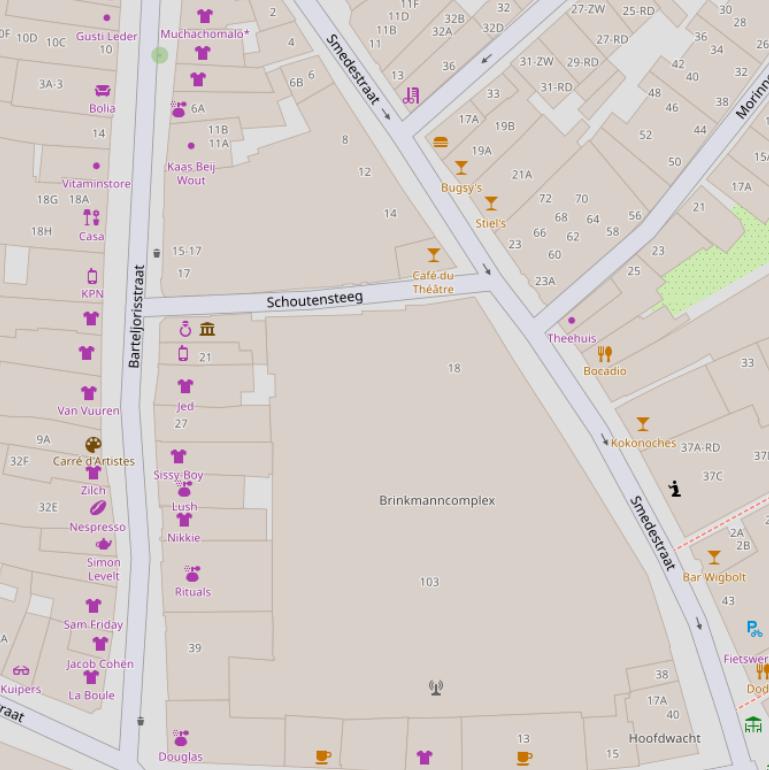 Kaart van de Schoutensteeg.