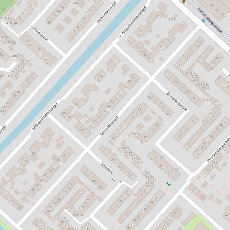 Kaart van de Schoutenstraat.