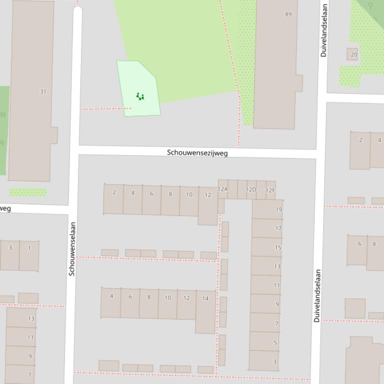 Kaart van de Schouwensezijweg.