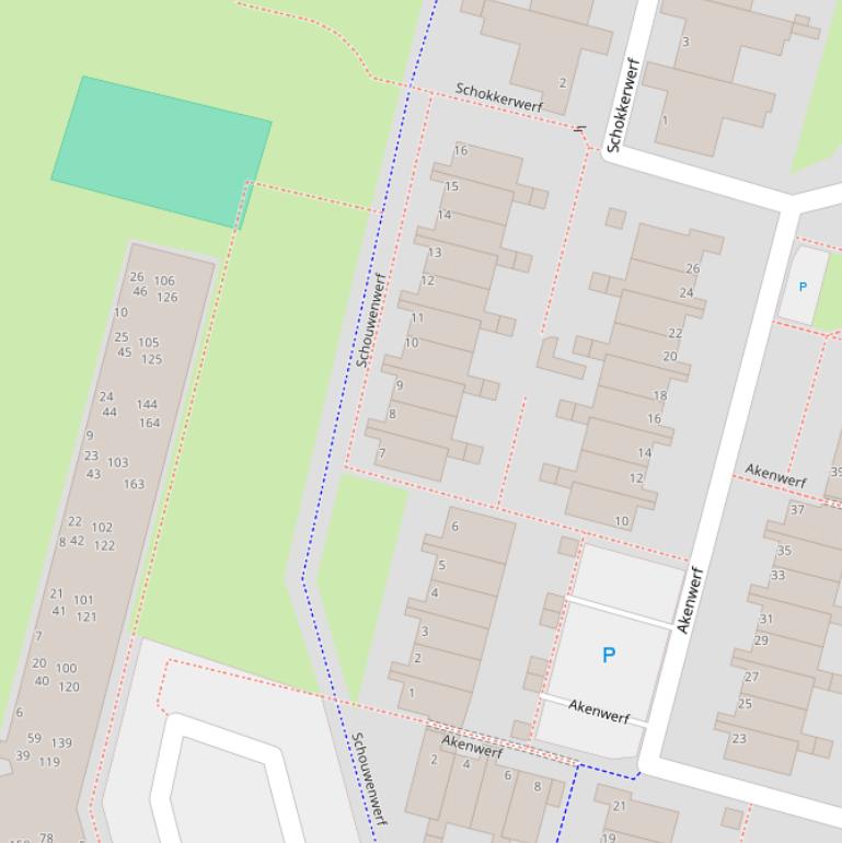 Kaart van het Schouwenwerf.