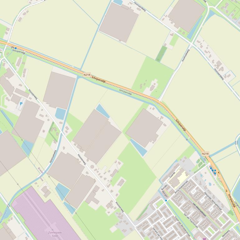 Kaart van de Schrijversdijk.