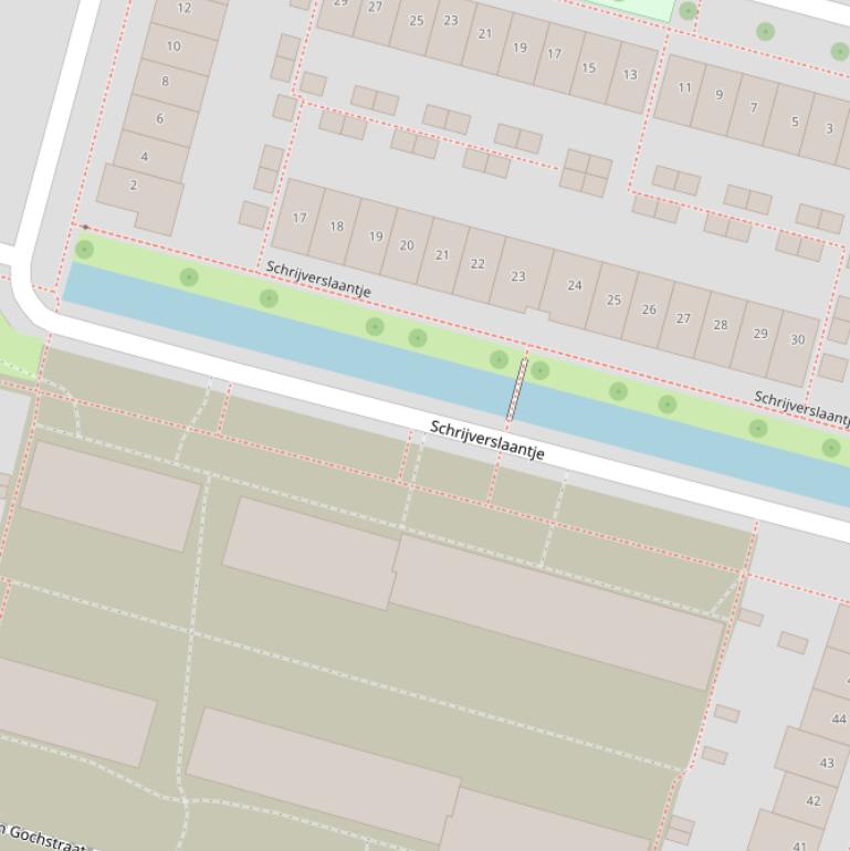 Kaart van het Schrijverslaantje.