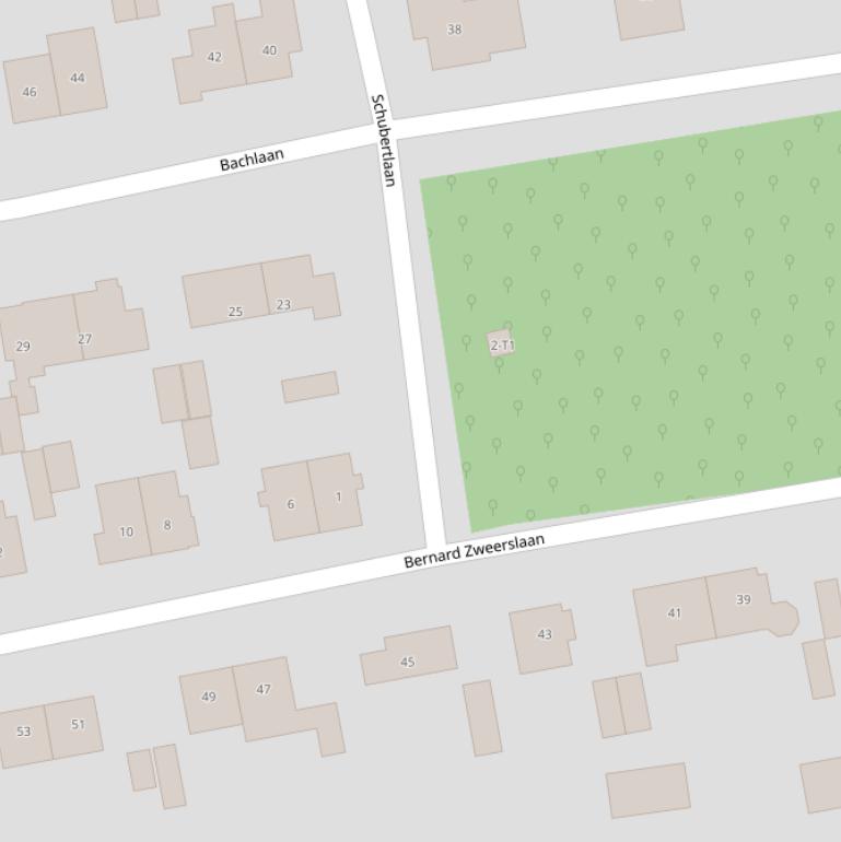 Kaart van de Schubertlaan.