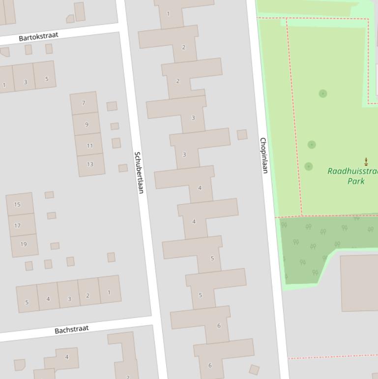 Kaart van de Schubertlaan.