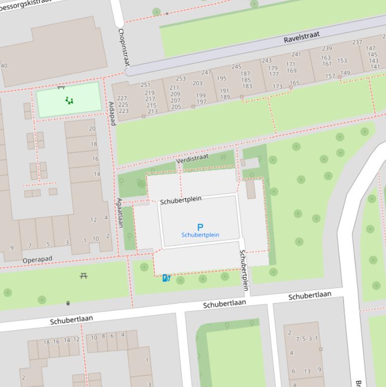 Kaart van het Schubertplein.