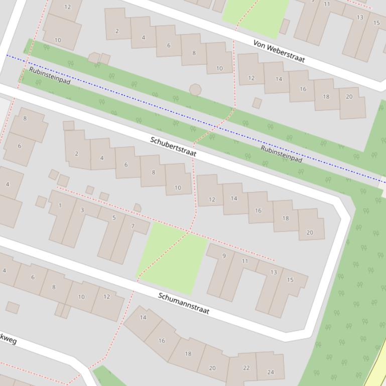 Kaart van de Schubertstraat.