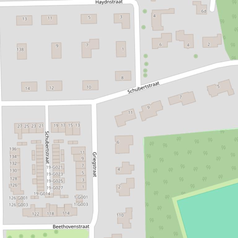 Kaart van de Schubertstraat.