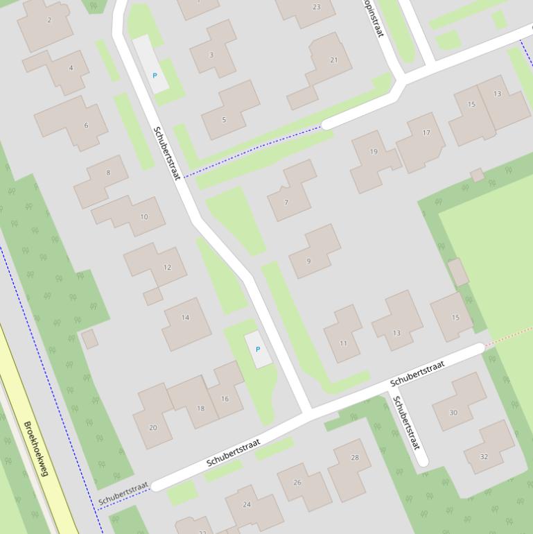 Kaart van de Schubertstraat.