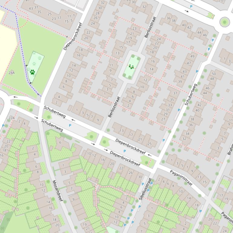 Kaart van de Schubertweg.