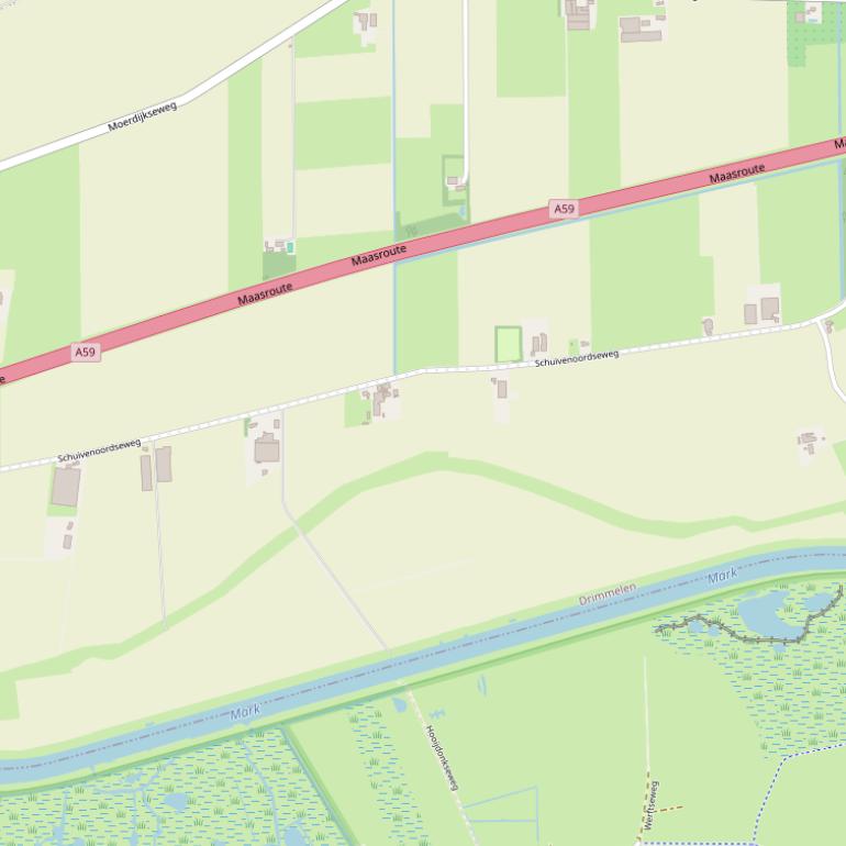 Kaart van de Schuivenoordseweg.