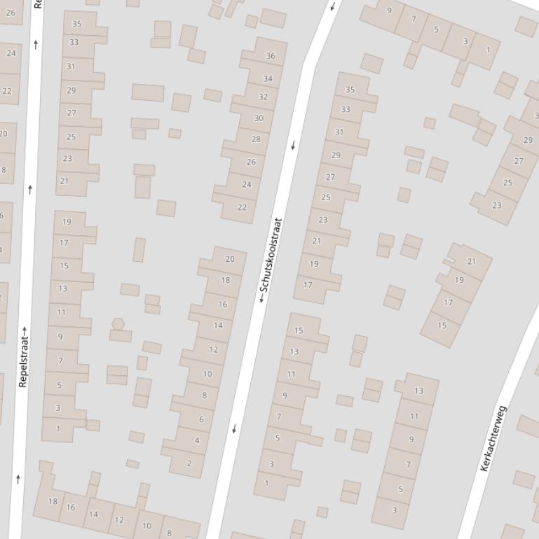 Kaart van de Schutskooistraat.