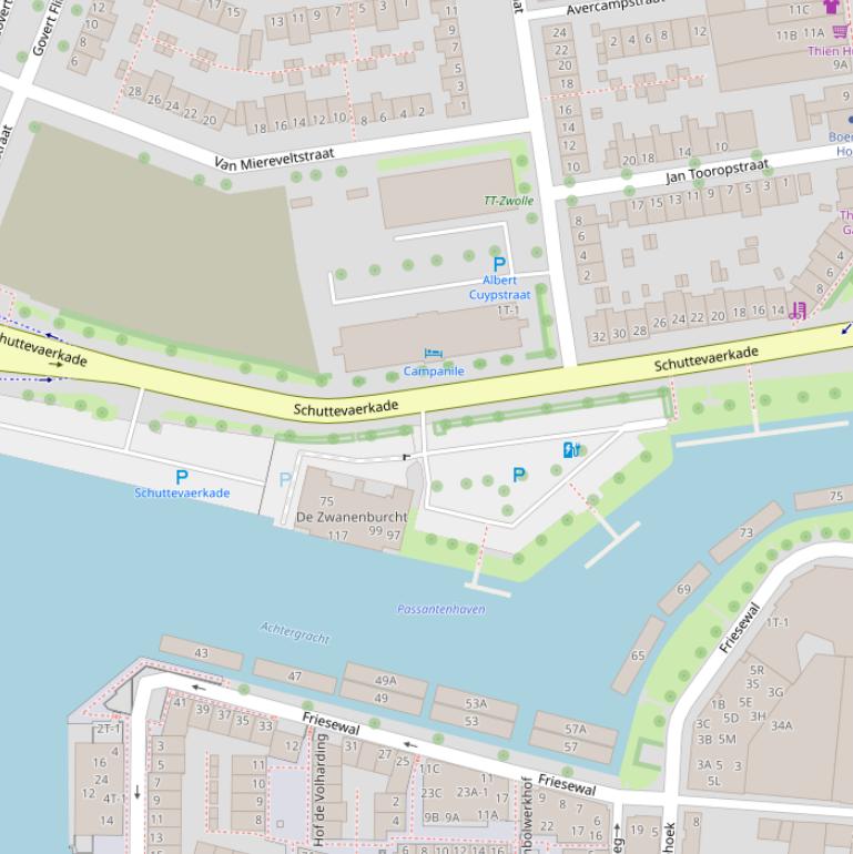 Kaart van de Schuttevaerkade.