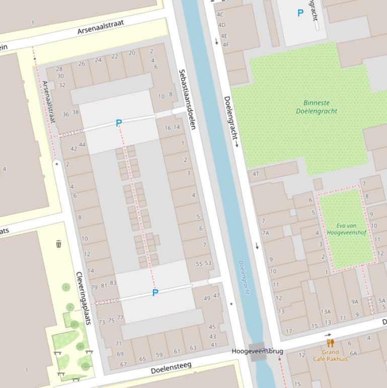 Kaart van  Sebastiaansdoelen.