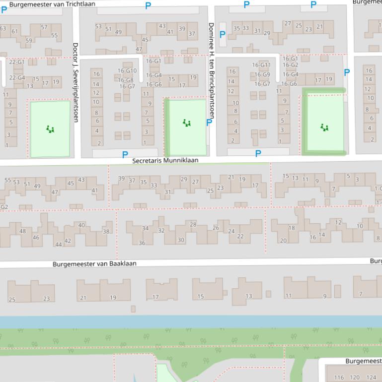 Kaart van de Secretaris Munniklaan.