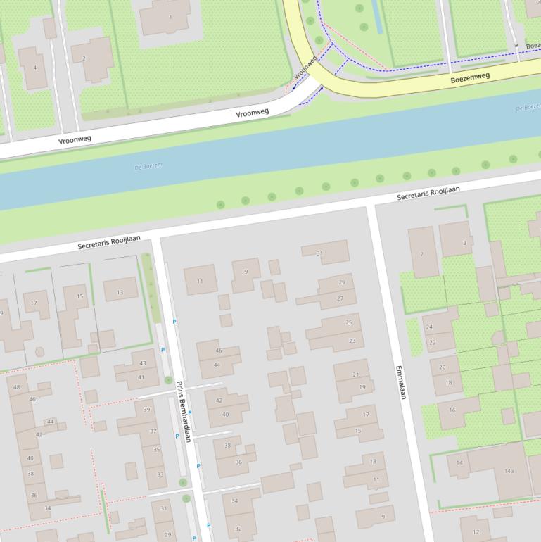 Kaart van de Secretaris Rooijlaan.