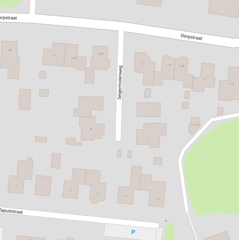 Kaart van de Seigermolenweg.