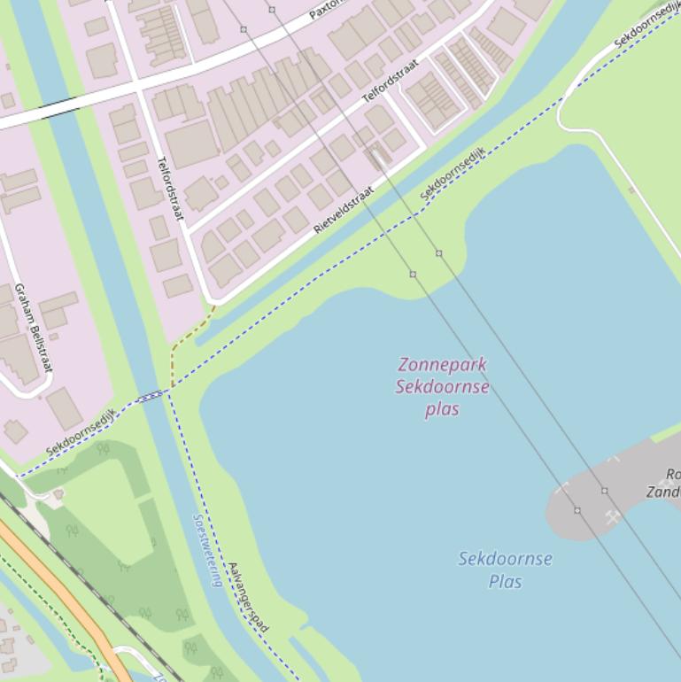 Kaart van de Sekdoornsedijk.