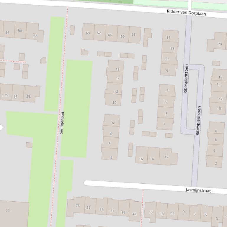 Kaart van het Seringenpad.