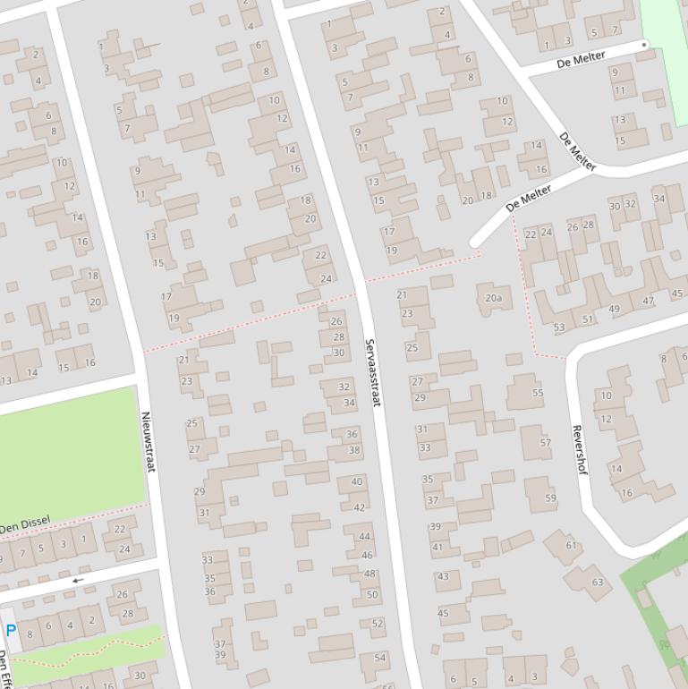 Kaart van de Servaasstraat.