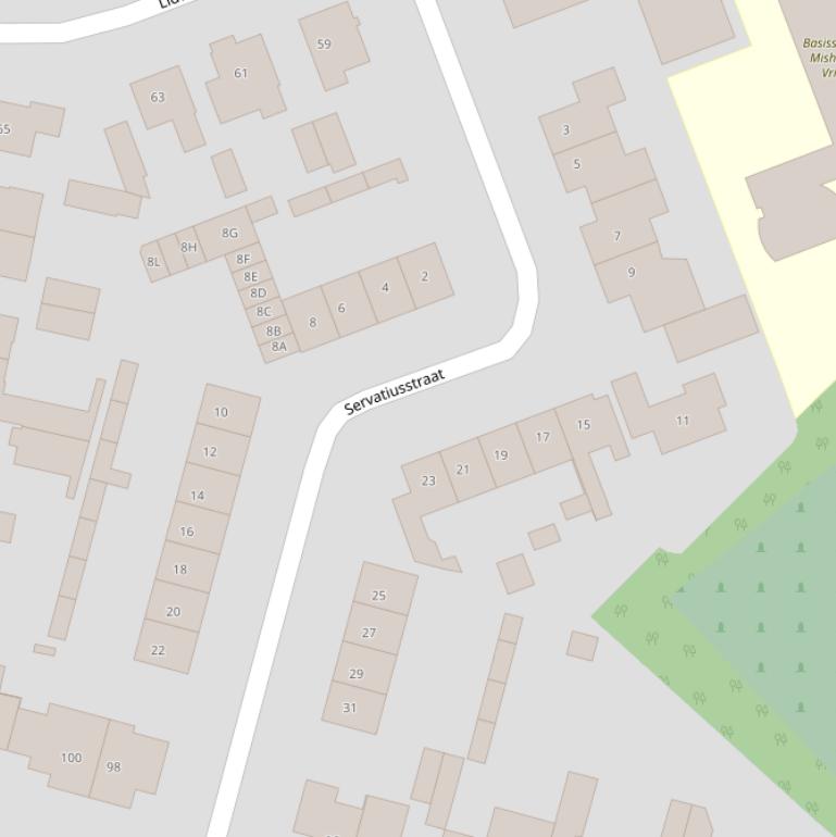 Kaart van de Servatiusstraat.