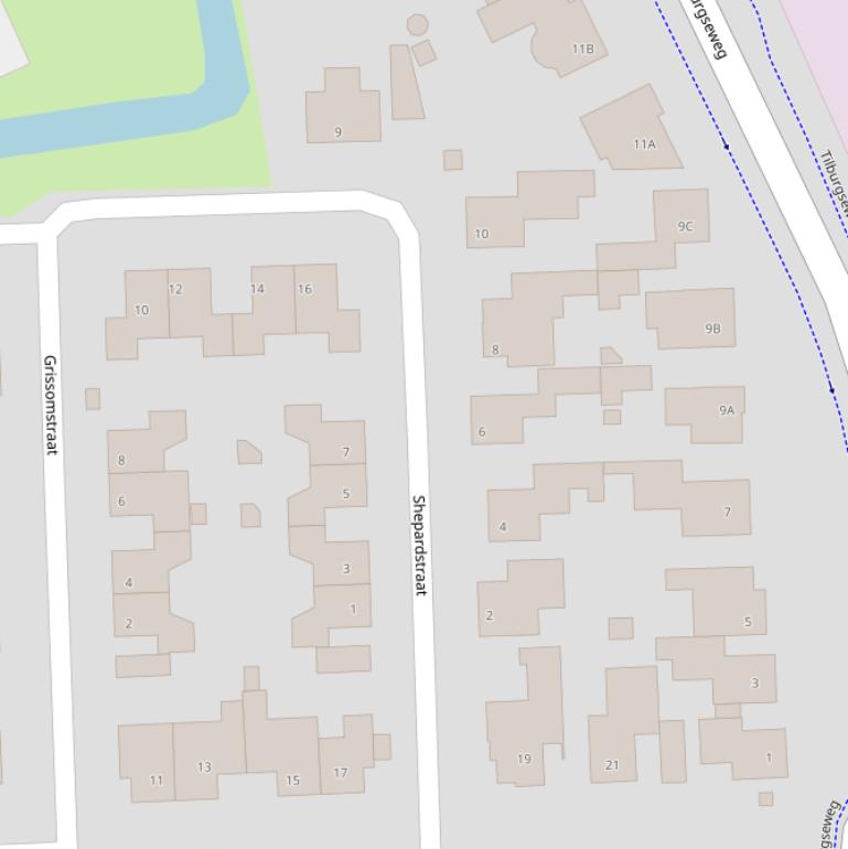 Kaart van de Shepardstraat.