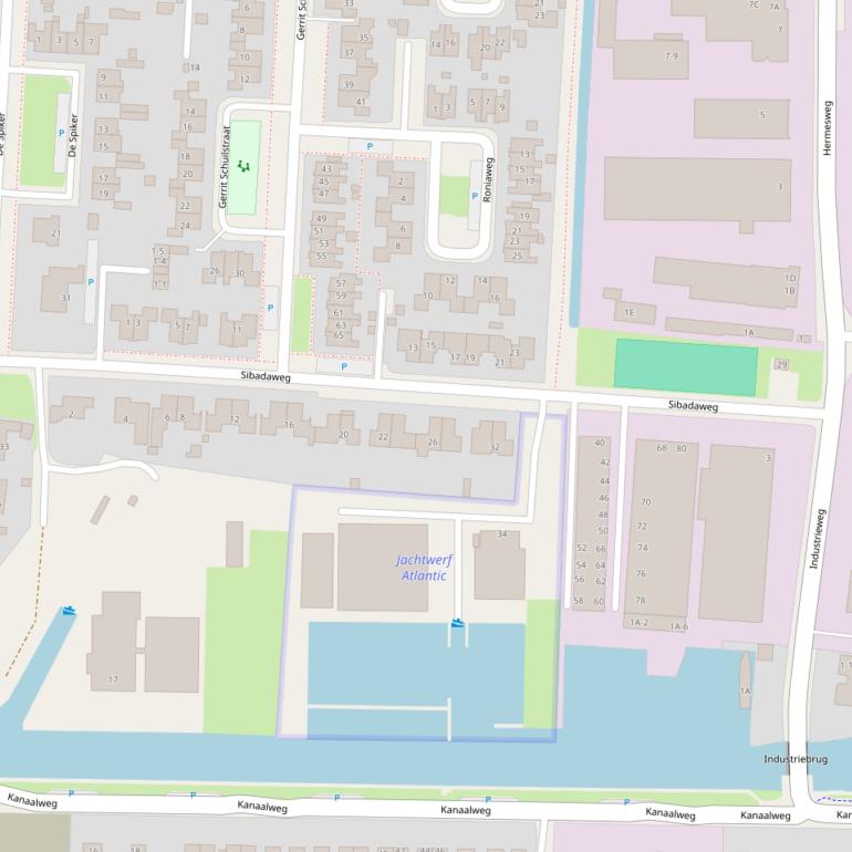 Kaart van de Sibadaweg.