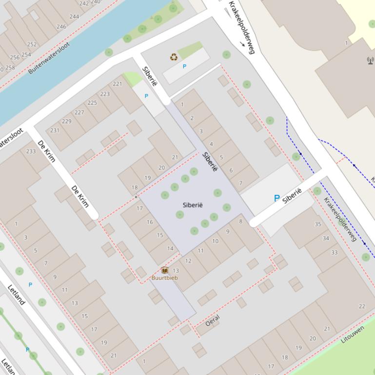 Kaart van  Siberië.