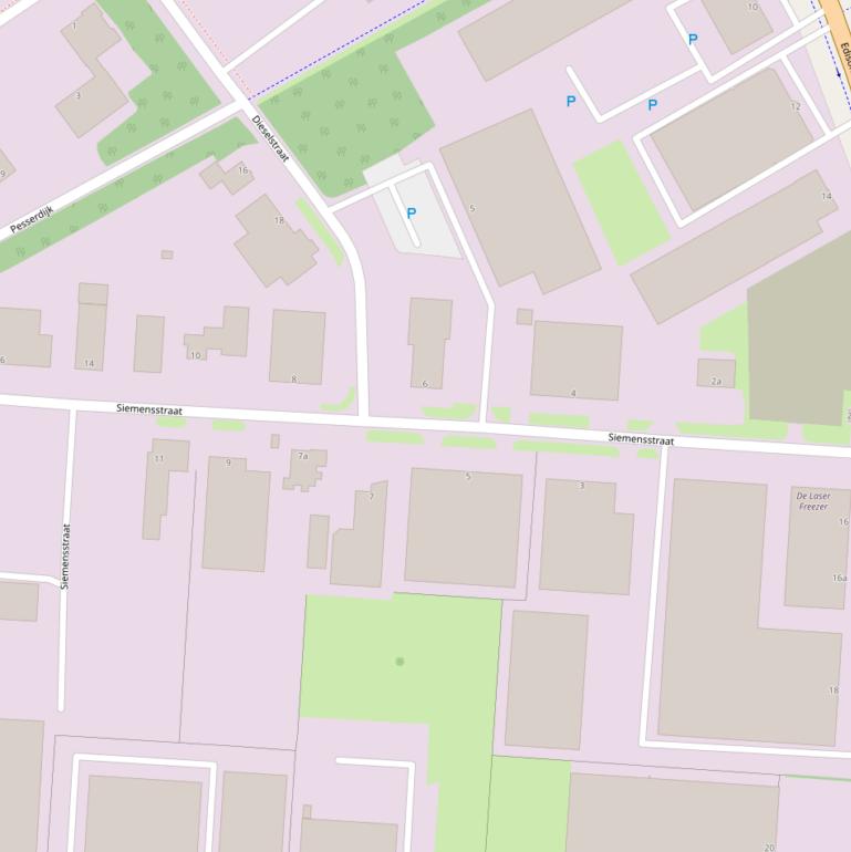 Kaart van de Siemensstraat.