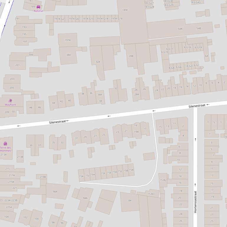 Kaart van de Silenestraat.