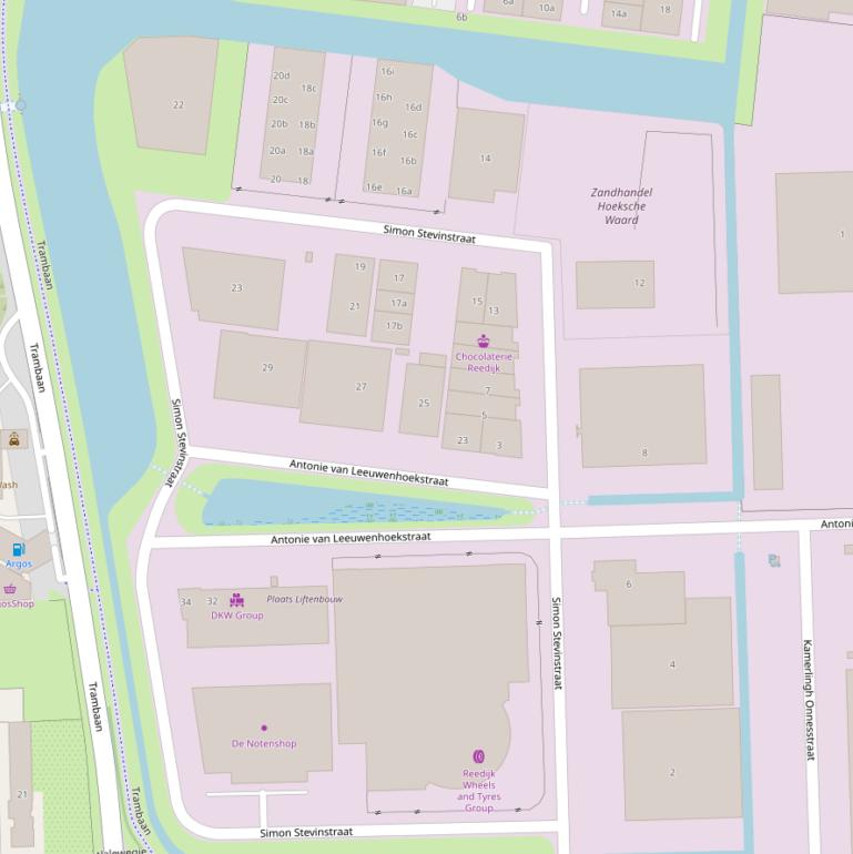 Kaart van de Simon Stevinstraat.