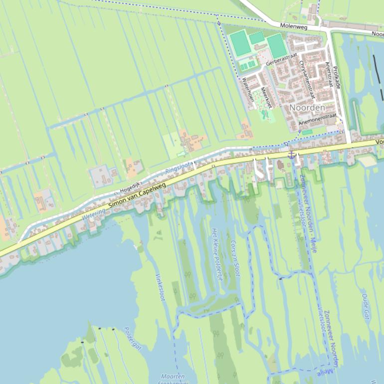 Kaart van de Simon van Capelweg.