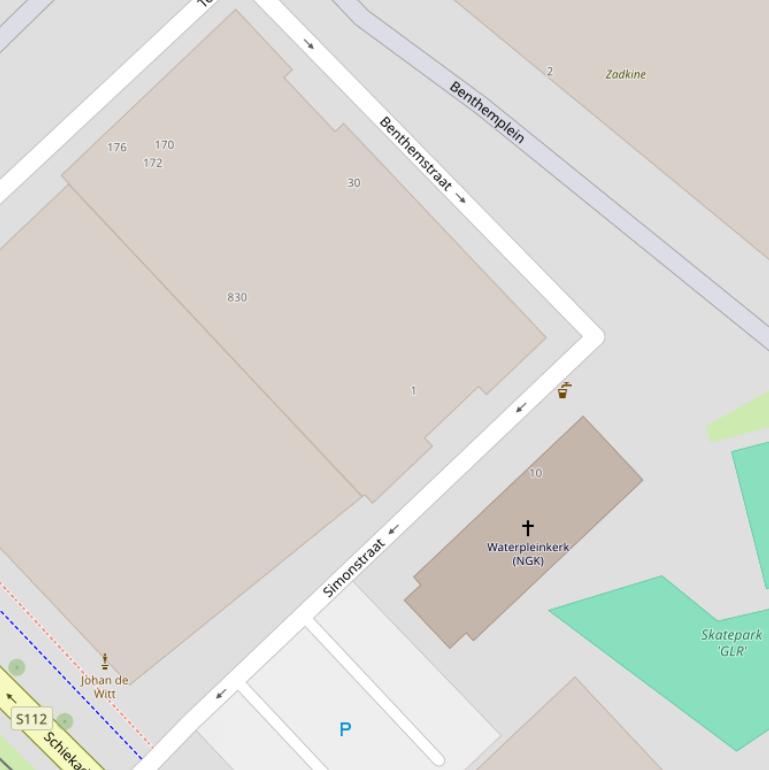 Kaart van de Simonstraat.