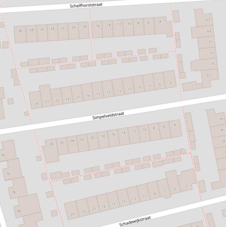 Kaart van de Simpelveldstraat.