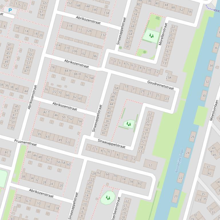 Kaart van de Sinaasappelstraat.