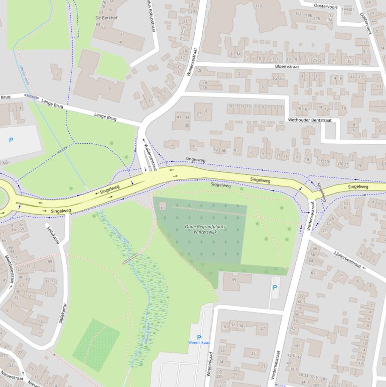 Kaart van de Singelweg.