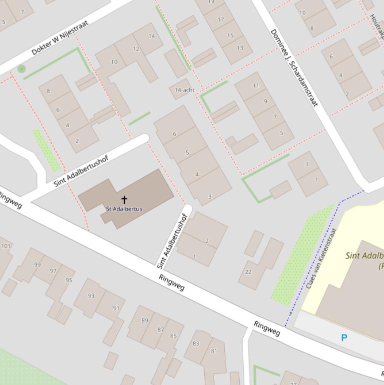 Kaart van de Sint Adalbertushof.
