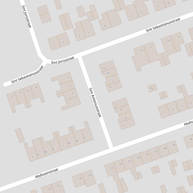 Kaart van de Sint Antoniusstraat.