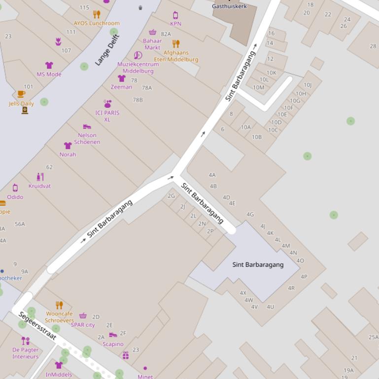 Kaart van  Sint Barbaragang.