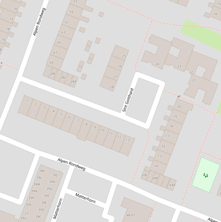 Kaart van  Sint Gotthard.