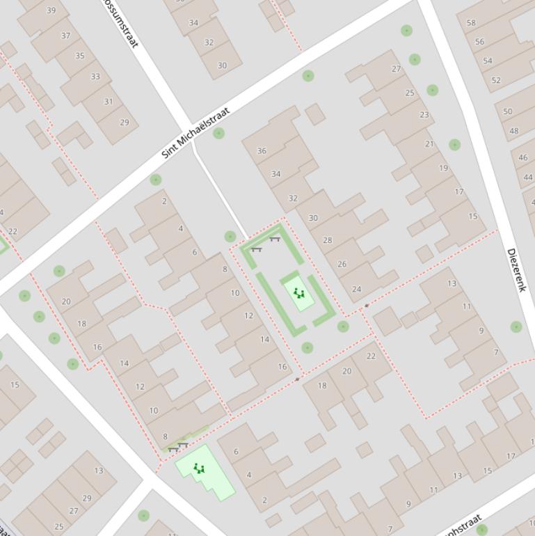Kaart van de Sint Michaëlstraat.