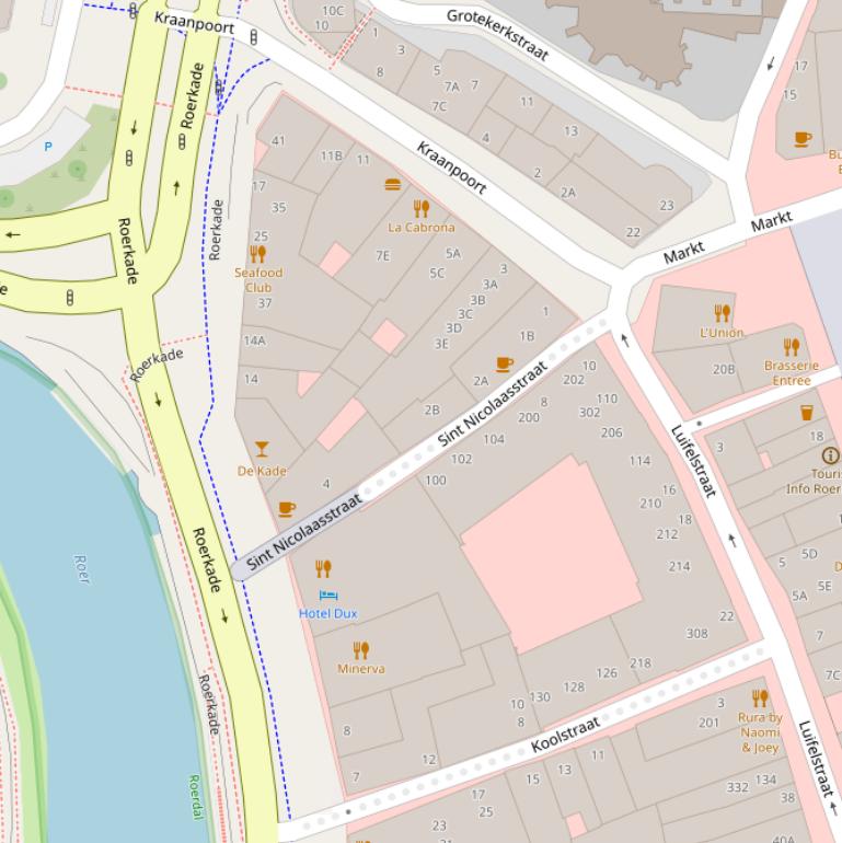 Kaart van de Sint Nicolaasstraat.