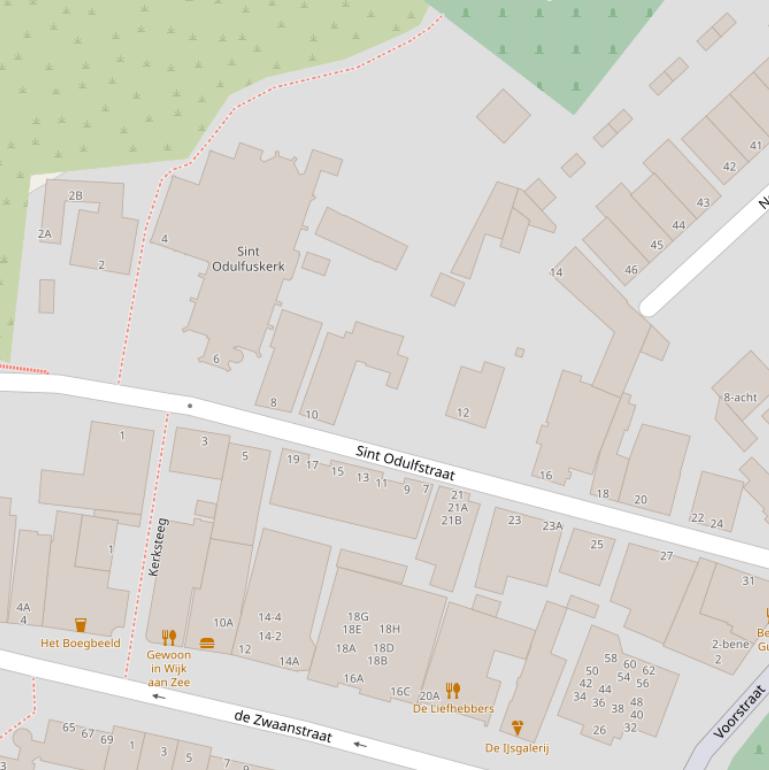 Kaart van de Sint Odulfstraat.