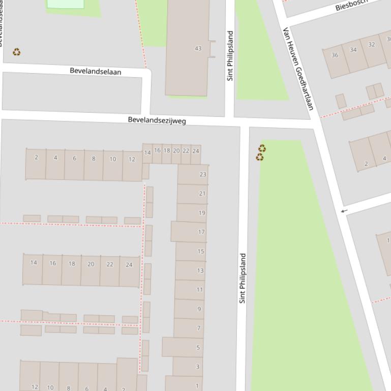 Kaart van  Sint Philipsland.