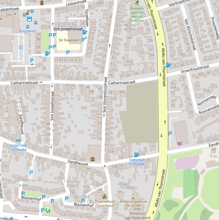 Kaart van de Sint Vincentiusstraat.