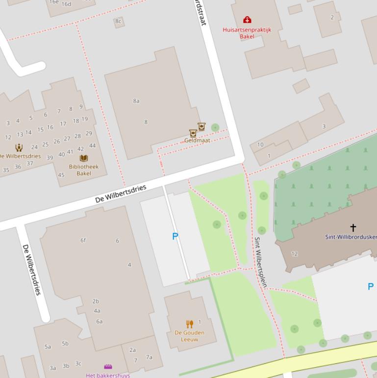 Kaart van het Sint Wilbertsplein.