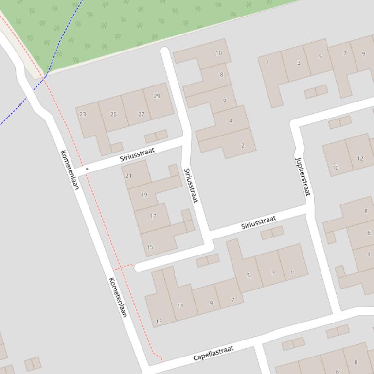 Kaart van de Siriusstraat.