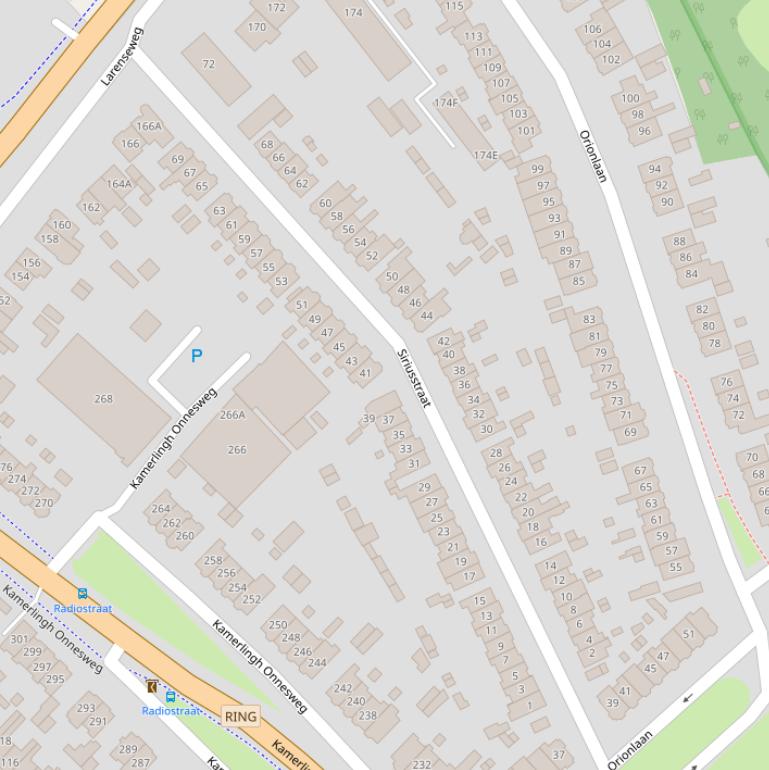 Kaart van de Siriusstraat.