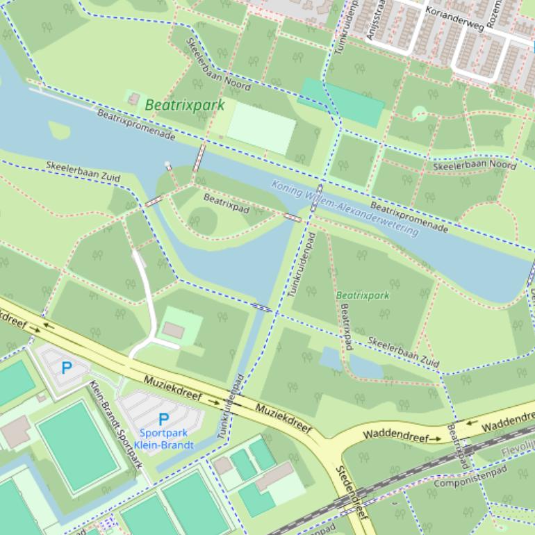 Kaart van  Skeelerbaan Zuid.