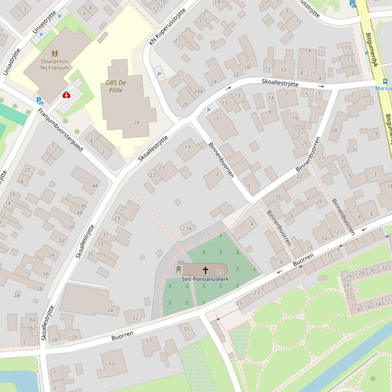 Kaart van  Skoallestrjitte.